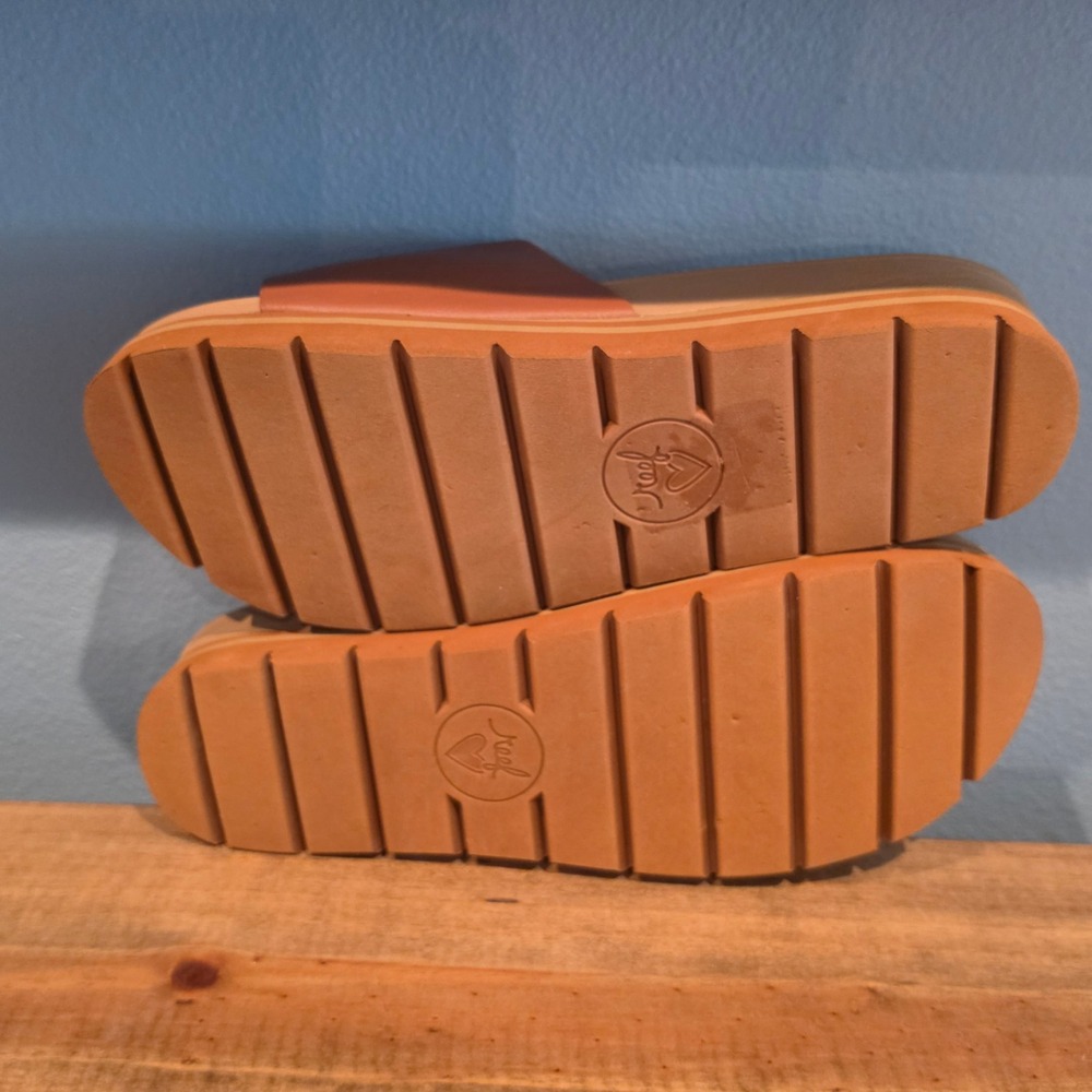 Reef Womens Horizon Hi Slide Tan Platform Vegan Leather Sandals Size 11 - Picture 6 of 11
